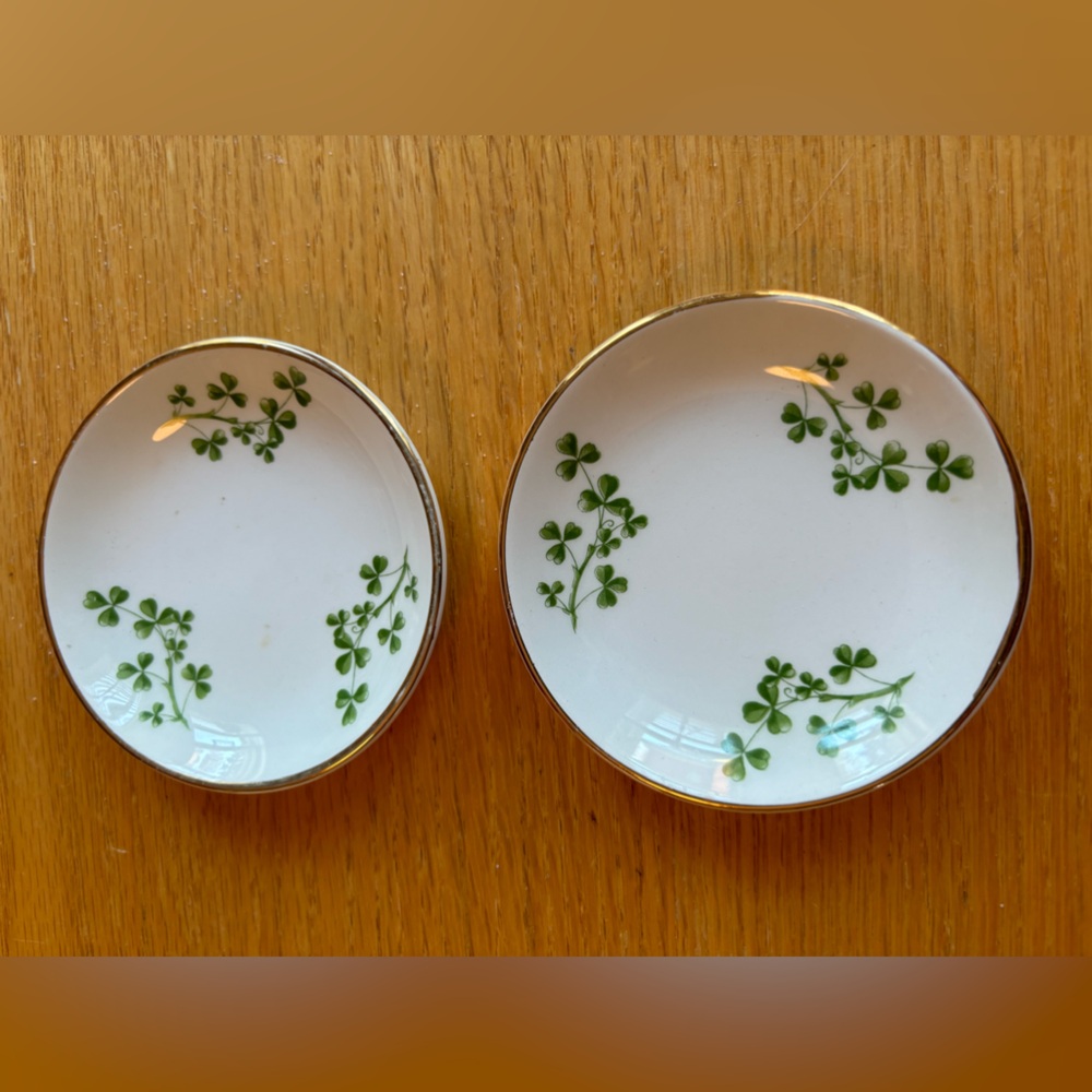 2 small Arklow Shamrock Plates-Ireland